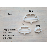Silicone veiner, Ginkgo leaf, set A, set or individually