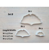 Silicone veiner, Ginkgo leaf, set B, set or individually