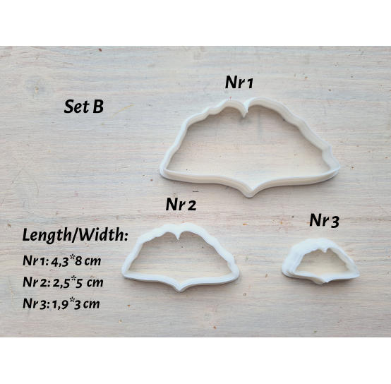 Silicone veiner, Ginkgo leaf, set B, set or individually