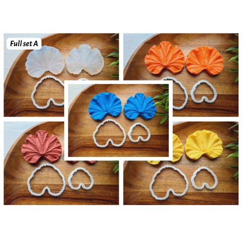 Silicone veiner, Geranium leaf, Set A, Set B or Set C, set or individually