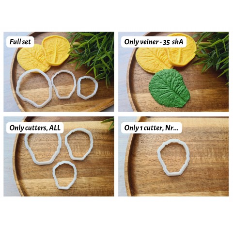 Silicone veiner, Lettuce leaf, set or individually