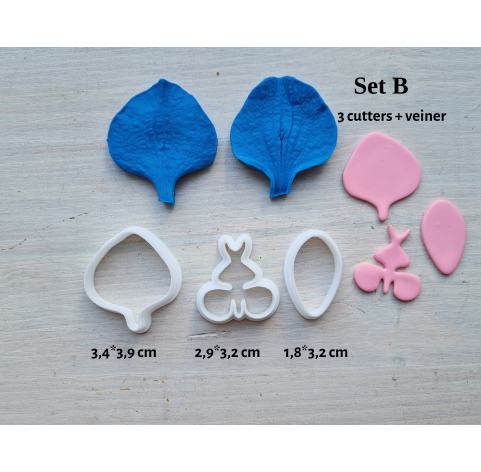 Silicone veiner, Orchid petal texture, style 2, Set A, Set B, Set C or Set D, set or individually