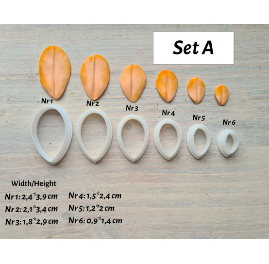 Silicone veiner, Tulip petal texture, style 2, Set A, set or individually