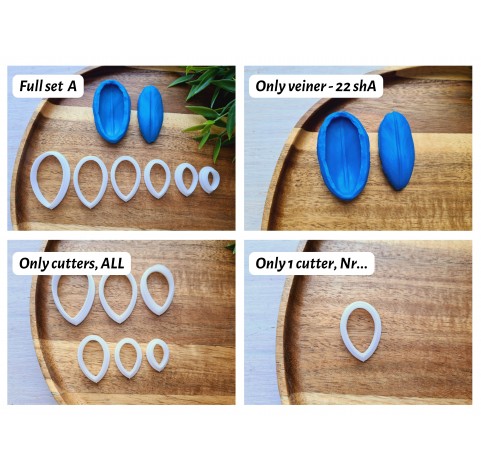 Silicone veiner, Tulip petal texture, style 2, Set A, set or individually