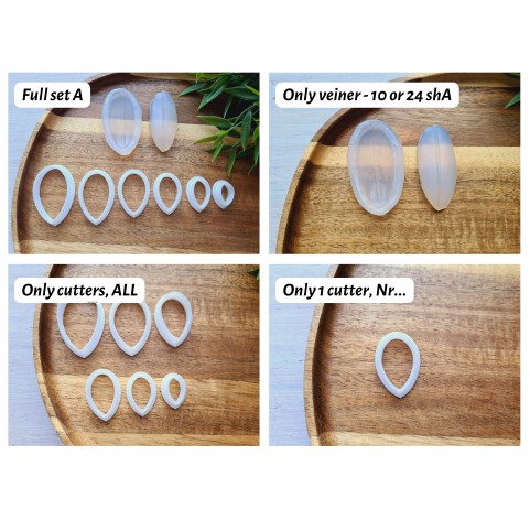 Silicone veiner, Tulip petal texture, style 2, Set A, set or individually