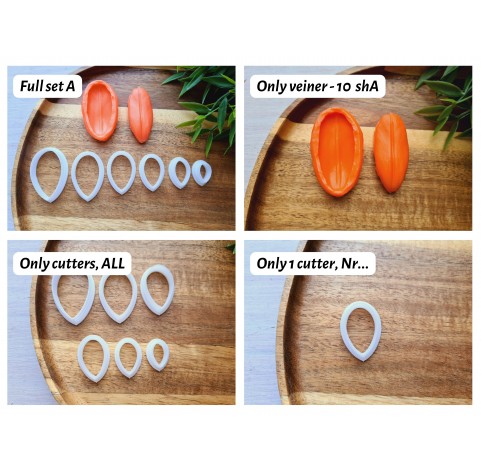 Silicone veiner, Tulip petal texture, style 2, Set A, set or individually