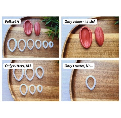 Silicone veiner, Tulip petal texture, style 2, Set A, set or individually