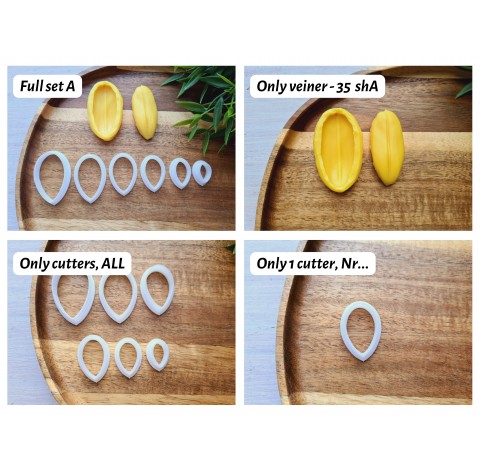 Silicone veiner, Tulip petal texture, style 2, Set A, set or individually