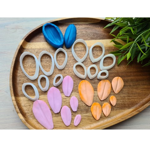 Silicone veiner, Tulip petal texture, style 2, Set B, set or individually