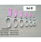 Silicone veiner, Tulip petal texture, style 2, Set B, set or individually