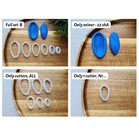 Silicone veiner, Tulip petal texture, style 2, Set B, set or individually