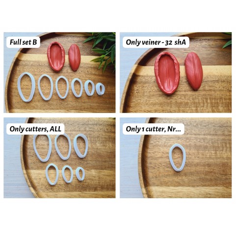 Silicone veiner, Tulip petal texture, style 2, Set B, set or individually