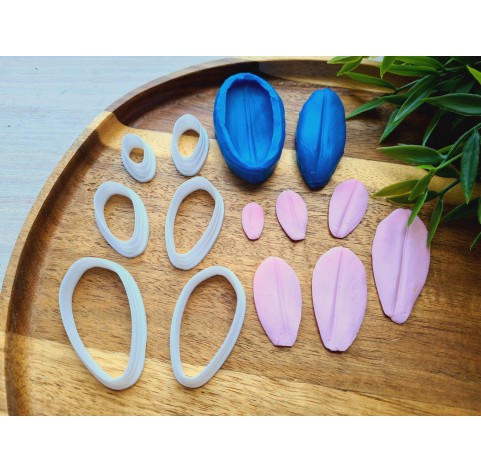 Silicone veiner, Tulip petal texture, style 2, Set B, set or individually