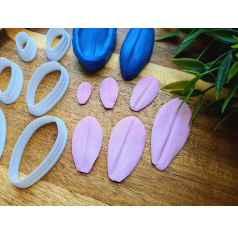 Silicone veiner, Tulip petal texture, style 2, Set B, set or individually