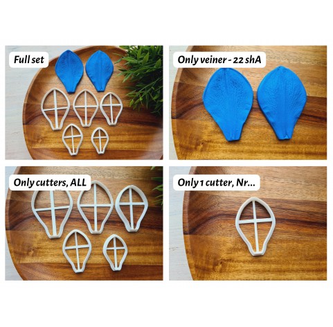 Silicone veiner, Lily petal texture, style 2, set or individually