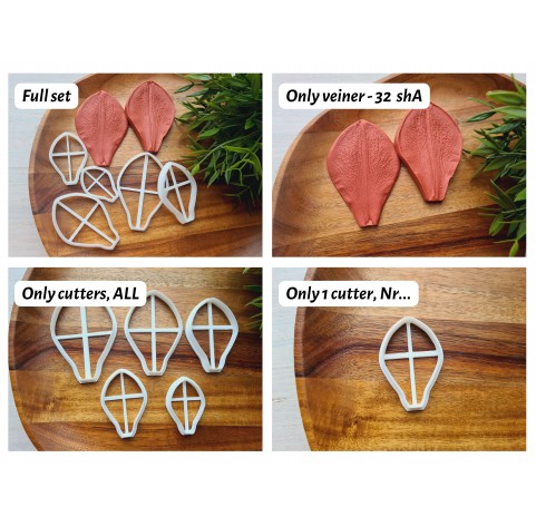 Silicone veiner, Lily petal texture, style 2, set or individually