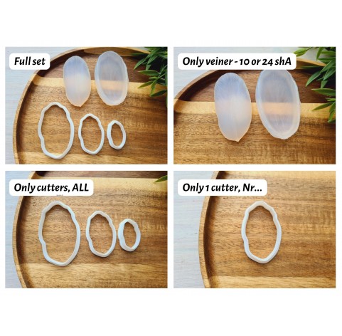Silicone veiner, Tulip petal texture, style 3, set or individually