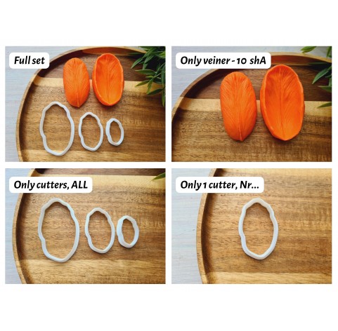 Silicone veiner, Tulip petal texture, style 3, set or individually