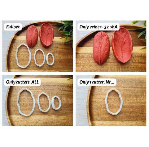 Silicone veiner, Tulip petal texture, style 3, set or individually