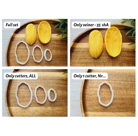 Silicone veiner, Tulip petal texture, style 3, set or individually