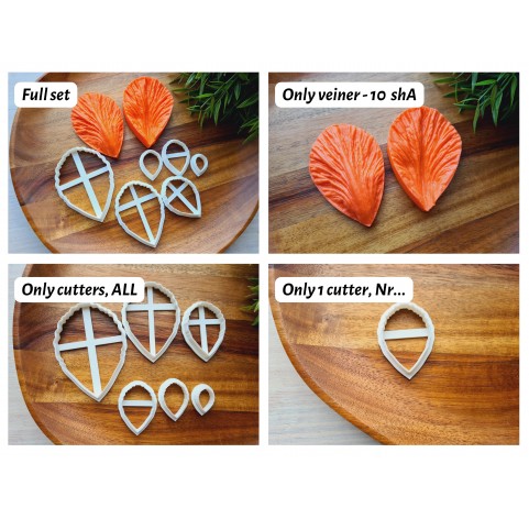 Silicone veiner, Petal texture, style 6, set or individually