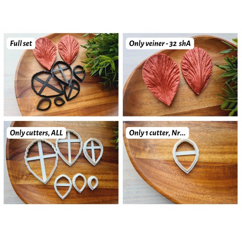 Silicone veiner, Petal texture, style 6, set or individually