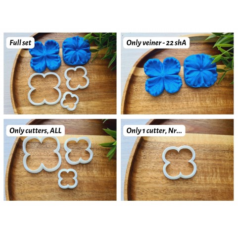 Silicone veiner, Flower texture, style 2, set or individually
