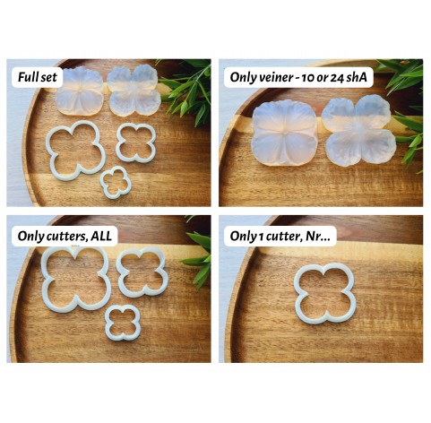Silicone veiner, Flower texture, style 2, set or individually
