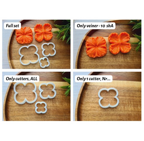 Silicone veiner, Flower texture, style 2, set or individually