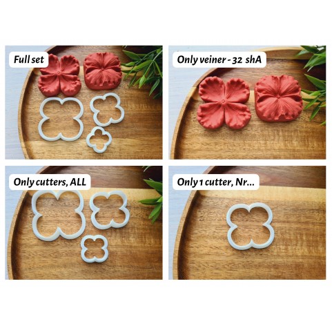 Silicone veiner, Flower texture, style 2, set or individually