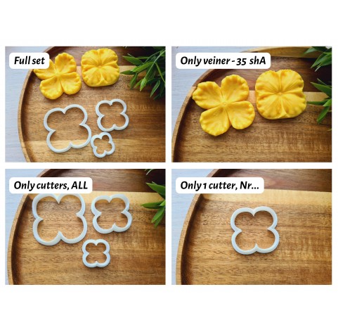Silicone veiner, Flower texture, style 2, set or individually