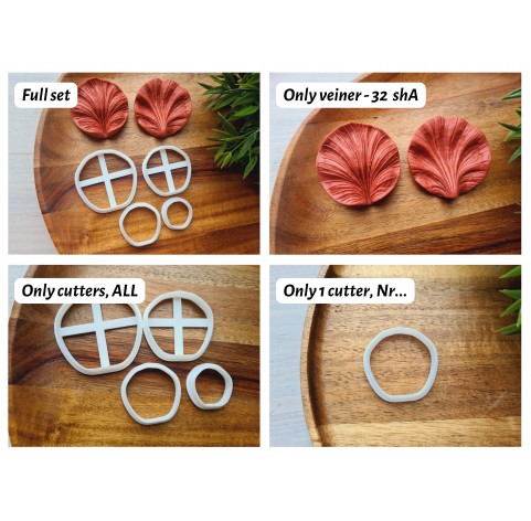 Silicone veiner, Petal texture, style 7, set or individually