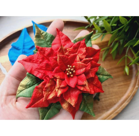 Silicone veiner, Poinsettia leaf, style 2, full set or individually