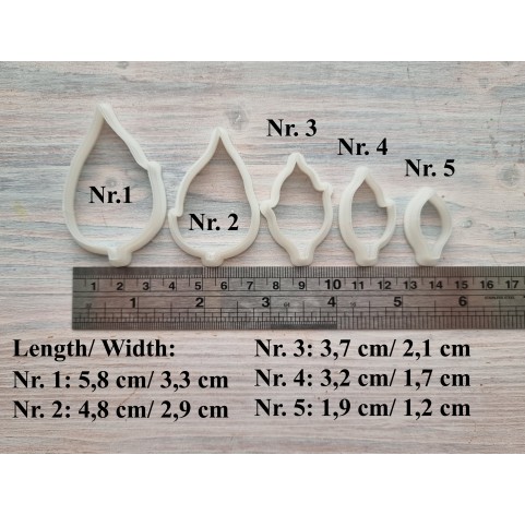Silicone veiner, Poinsettia leaf, style 2, full set or individually