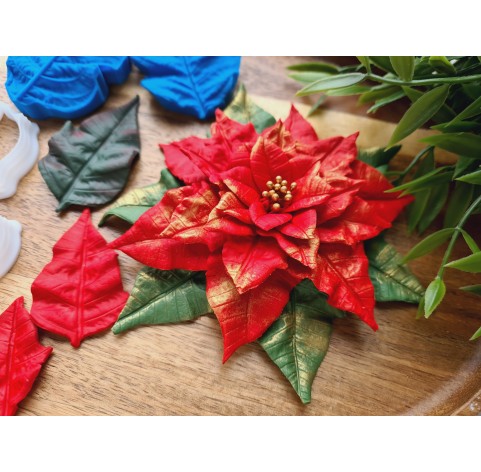 Silicone veiner, Poinsettia leaf, style 2, full set or individually