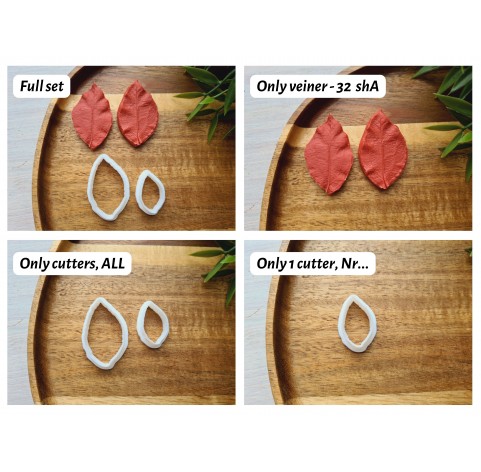 Silicone veiner, Apple tree leaf, set or individually