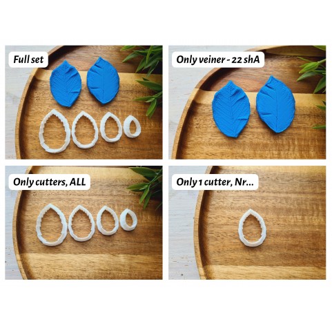 Silicone veiner, Rose leaf, style 3, set or individually