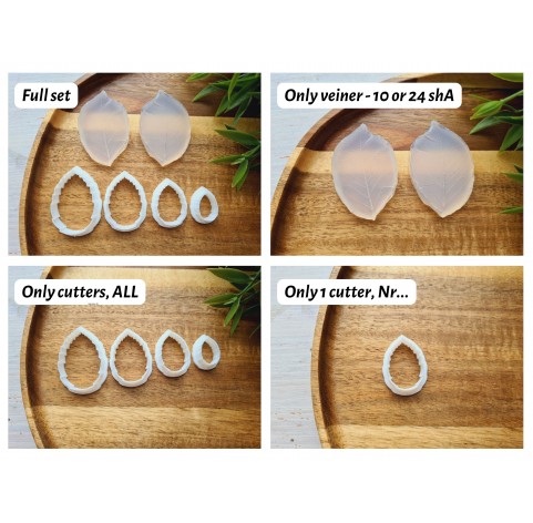 Silicone veiner, Rose leaf, style 3, set or individually