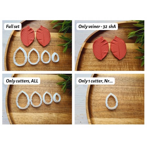 Silicone veiner, Rose leaf, style 3, set or individually