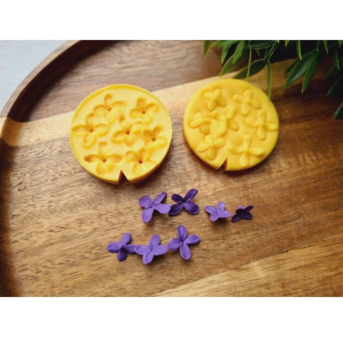 Silicone veiner, Lilac petal texture, style 1, 7 elements, ~ 1.3*1.8 cm