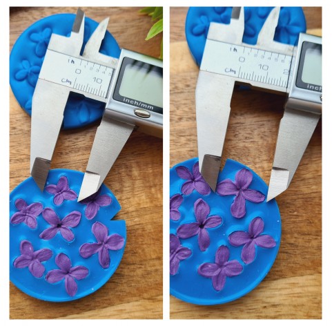 Silicone veiner, Lilac petal texture, style 1, 7 elements, ~ 1.3*1.8 cm