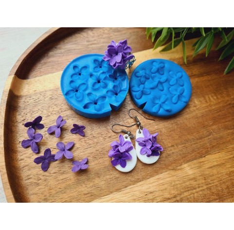 Silicone veiner, Lilac petal texture, style 1, 7 elements, ~ 1.3*1.8 cm