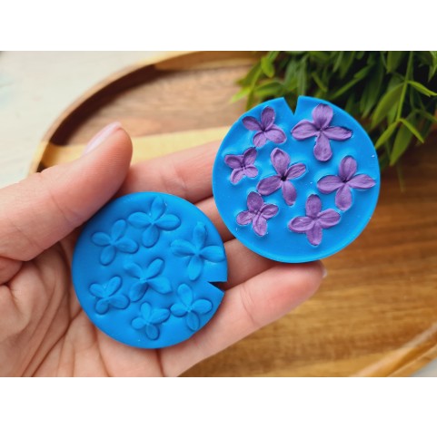 Silicone veiner, Lilac petal texture, style 1, 7 elements, ~ 1.3*1.8 cm