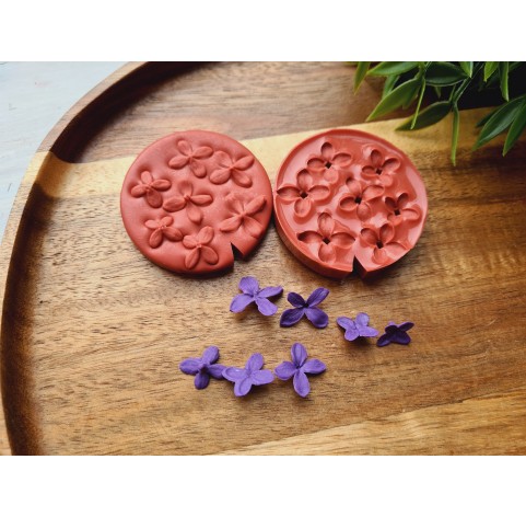 Silicone veiner, Lilac petal texture, style 1, 7 elements, ~ 1.3*1.8 cm
