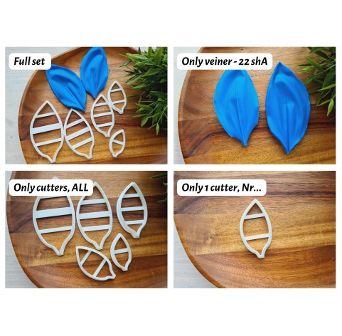 Silicone veiner, Lily of the valley leaf, set A, set or individually