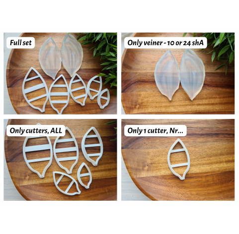 Silicone veiner, Lily of the valley leaf, set A, set or individually