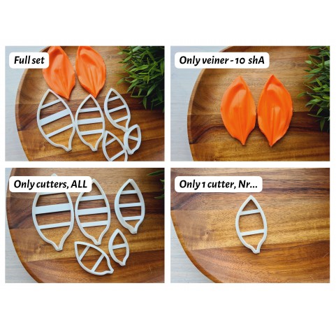 Silicone veiner, Lily of the valley leaf, set A, set or individually