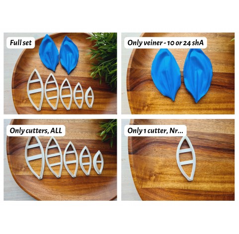 Silicone veiner, Lily of the valley leaf, set B, set or individually