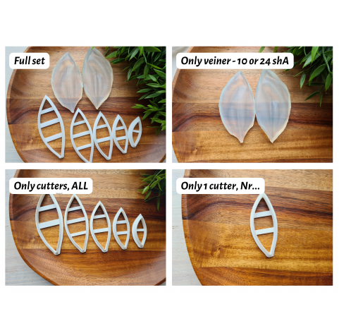 Silicone veiner, Lily of the valley leaf, set B, set or individually