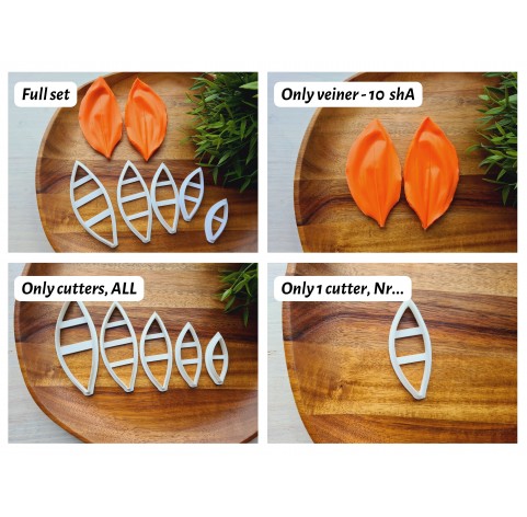 Silicone veiner, Lily of the valley leaf, set B, set or individually